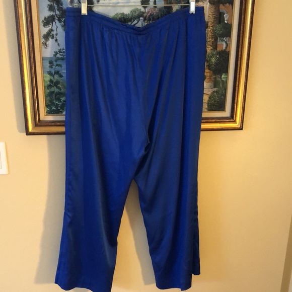 💙dianaira Silk Wide Leg Lined, High elastic waist reversible matte-shiny pants - Picture 1 of 7